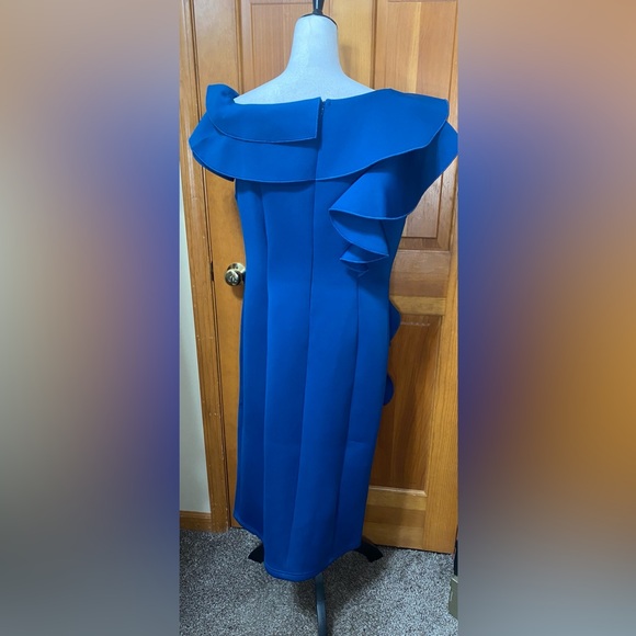 NWT Nina Leonard Ruffle One-Shoulder Scuba
Knit Sheath Dress - Picture 4 of 6